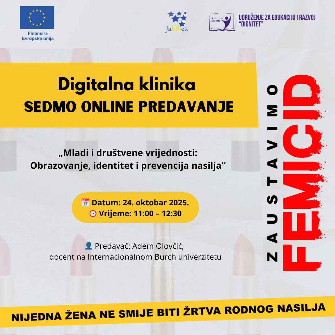 Više od 100 mladih učestvovalo na sedmom stručnom predavanju na Digitalnoj Klinici: „Mladi i društvene vrijednosti - Obrazovanje, identitet i prevencija nasilja“
